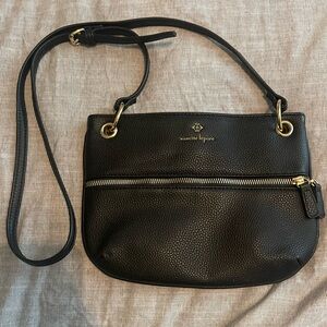 Nanette Lepore Black Crossbody Bag with Gold Accents